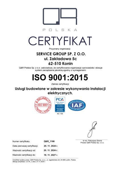 Q&R_1166 SERVICE GROUP SP. Z ...